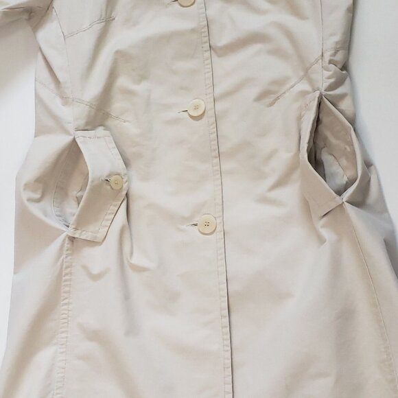 H&M Trench Coat Women's 10 Beige Khaki Cotton Twill Preppy Light Academia EUC - Picture 10 of 16